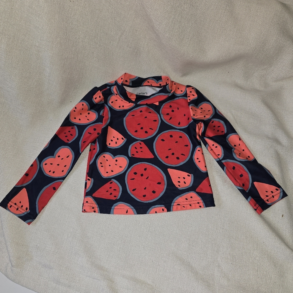 Carter's Kids Swim Top - Watermelon Print RASH Guard TOP ONLY 3T